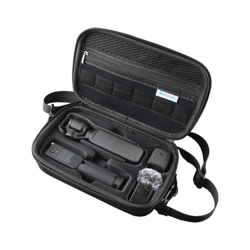 Skyreat Osmo Pocket 3 Case Portable PU Storage Protective Bag for DJI Osmo Pocket 3 Creator Combo Accessories (Black)