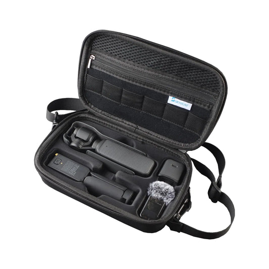 Skyreat Osmo Pocket 3 Case Portable PU Storage Protective Bag for DJI Osmo Pocket 3 Creator Combo Accessories (Black)
