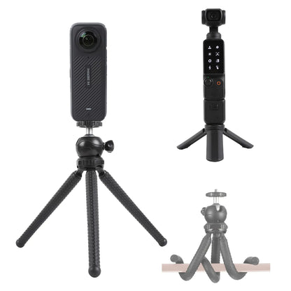 Flexible Tripod and Mini Desktop Tripod Kit for DJI Osmo Pocket 3 Insta360 One X4 X3 X2 Go3 Portable Travel Tripod Mount with 1/4-20 Screw for DJI Pocket3 Accessories